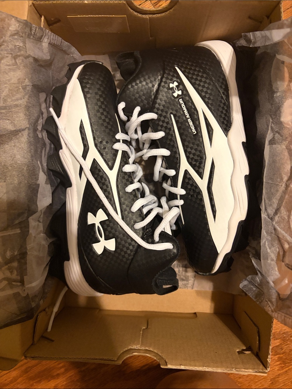 Under Armour Black and White Kids' Low-Top Sneakers